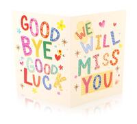 Gosknor Tarjeta Despedida Gigante con Sobre, Texto We Will Miss You Goodbye Good Luck Libro de Firmas Recuerdo Fiesta Regalo de Despedida Graduado Compañero Amigo Jubilación Nuevo Trabajo