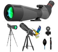 Gosky Alcance de detección de 20-60 x 85 pulgadas con trípode de tamaño completo, adaptador de teléfono y kit de limpieza, telescopios para observación de aves, observación de vida silvestre, portátil