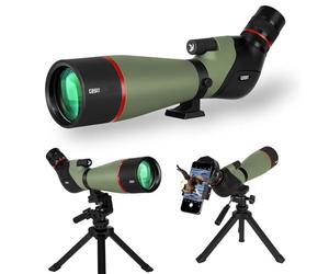 Gosky El más Nuevo 20-60X80 HD Dual Focusing Spotting Scope, BAK4 Prism 45 Degree Angular Ocular con trípode, Adaptador de Smartphone, Alcance para observación de Aves, Tiro al Objetivo, Caza,