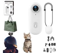 Gosnap Go Snap Cámara de acción de pulgar 4K, Pnarma Gosnap con clip de resorte de rotación de 360°, cámara de collar HD 1080p, montaje en cualquier lugar (blanco)