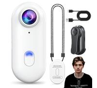 Gosnap - Go Snap Camera-4k Thumb Action Camera, Wearable Mini Gosnap Body Camera with 360° Rotation Spring Clip, Hands-Free POV Recording for Bike Cycling, Pet, Vlogging, Underwater (White-1080)