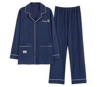 GOSO Jungen Pyjama Sets Baumwolle Button Down Nachtwäsche für Herbst/Winter 2pcs Pjs Sets, PJS Lange Ärmel & Lange Hosen Loungwear Set für große Teenager Jungen