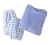 GOSO niñas Pijamas Conjunto 8 9 10 11 12 13 14 años-Pijamas de Invierno cálido de Lana Pijamas para niñas Adolescentes Tops y Pantalones Largos Big Girl Ropa de Dormir Loungewear