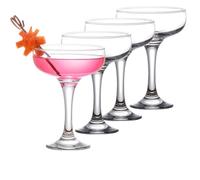 GOSOYO Copas de Cóctel (8 oz/235 ml). Copas de café espresso Martini, Margarita, Corte Elegante y Copa Champán, Cristalería larga (4)