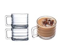 GOSOYO Vasos Apilables de Té y Café Con Asa - Tazas de Desayuno Modernas, Templadas e Irrompibles (250 cc/8,5 oz) (2 Pcs)