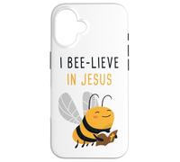 Gospel Kids Christian Faith Cute Bee: I Bee-Lieve in Jesus Carcasa para iPhone 16