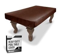 GoSports Funda para Mesa de Billar de Cuero sintético, Impermeable y Resistente al desgarro, Cubierta Resistente para Mesa de Billar para Interiores y Exteriores, Color marrón