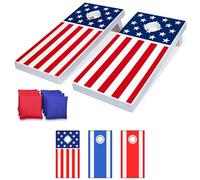 GoSports - Juego de All-Weather Cornhole para Exteriores de 1,21 x 0,60 m, para Todo Tipo de Clima con tableros de plástico Resistentes a la Intemperie, Incluye 8 pufs y Reglas de Juego