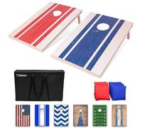 GoSports - Juego de Cornhole con diseño de Madera de 0,91 x 0,61 m, Incluye Dos Tablas de 0,91 x 0,61 m, 8 Bolsas de Frijoles (pufs) y Funda de Transporte