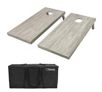 GoSports - Juego de Cornhole de Madera con Acabado Gris, Incluye Funda de Transporte