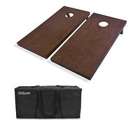 GoSports - Juego de Cornhole de Madera con Acabado marrón, Incluye Funda de Transporte