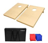 GoSports - Juego de Cornhole de Madera Maciza de tamaño estándar para portón Trasero