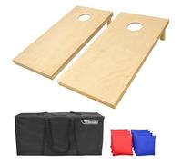 GoSports Sets Juego de Cornhole, Unisex Adulto, Madera/Natural