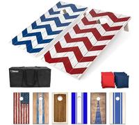 GoSports - Juego de Cornhole diseño de Chevrón de 1,2 x 0,61 m, Incluye Dos Tablas de 1,2 x 0,61 m, 8 Bolsas de Frijoles (pufs) y Funda de Transporte