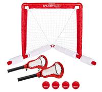 GoSports Lacrosse Floating Pool Goal Set - Includes Water Goal, 2 Sticks and 4 Soft Balls, Red