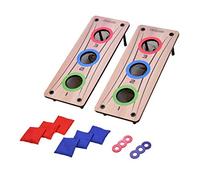 GoSports Multi 2-in-1 Bean Bag Toss & Washer Toss Combo Outdoor Game - Fun for Kids & Adults - Includes 2 Double Sided Game Boards, 6 Washers, 6 Bean Bags, Carry Case