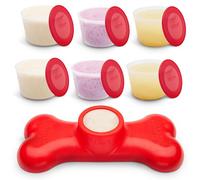 GoSports Pets PupsCream Parlor - Soporte Antideslizante para golosinas y Helados para Perros congelados - Alternativa a Alfombrilla para lamer sin desorden, Incluye 6 Tazas y Tapas Reutilizables