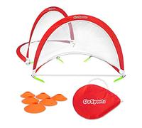 GoSports - Porterías de fútbol portátiles para Patio Trasero con Dos Redes de 1,21 m con Conos de Entrenamiento de Agilidad y Funda de Transporte