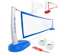 GoSports - Red de Voleibol para Piscina Splash Pro, Incluye 2 Pelotas de Voleibol de Agua y Bomba, Color Azul