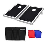 GoSports Sets Juego de Lanzamiento de puf Cornhole-Marco de Aluminio Superior, Unisex Adulto, Negro Edition, 3 ft x 2 ft