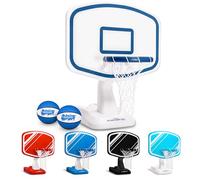 GoSports Splash Hoop Pro Swimming Pool Basketball Game - Includes Poolside Water Basketball Hoop, 2 Balls and Pump - White