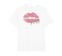 Gossip Girl XOXO Lips Camiseta, Hombre Tallas Grandes, Blanco, 4X Alto