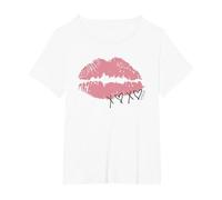 Gossip Girl XOXO Lips Camiseta, Mujer Tallas Grandes, Blanco, 1XL Grande