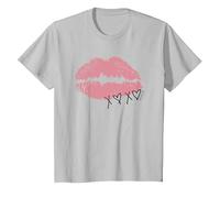 Gossip Girl XOXO Lips Camiseta, Niños, Plata, 4 años