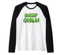 Gossip Goblin Divertido Rumor Chit Chat Jugoso Charla Social Camiseta Manga Raglan