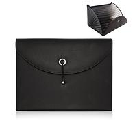 GossipBoy carpeta archivador tipo acordeón. maletín portadocumentos Portátil de piel sintética para negocios. Bolsa A4 y tamaño de carta, 13 bolsillos