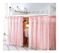 GossipBoy Cortinas para Literas, Cama de Cabina con Dosel, Cortinas Opacas, Tienda de Dormitorio para Estudiantes, Tela Opaca a Prueba de Polvo,Calado Rosa,Cortina de litera Inferior 1,2 m
