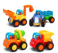 GoStock Vehículos de Construcción Coche de Juguete Coche de Friccion Camion de Juguete Coche de Juguete de Plástico Regalo de los Niños(Tractor, Niveladora, Camión del Mezclador, Camiones)