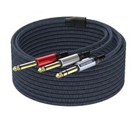 GOSYSONG Cable de inserción de 20 pies, estéreo TRS de 1/4 pulgadas a doble TS mono de 1/4 pulgadas, cable de inserción estéreo divisor en Y, cable de audio de conexión