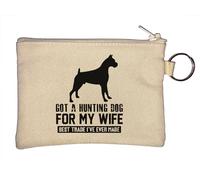 Got A Hunting Dog for My Wife Best Trade I've Ever Made Funny Llavero Monedero Beige, beige, Talla única