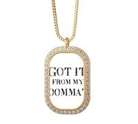 Got It From My Roommate - Collar con colgante de diamantes de cristal dorado