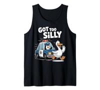 Got Too Silly Funny Duck Policía Dibujos Animados Humor Camiseta sin Mangas