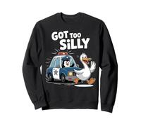 Got Too Silly Funny Duck Policía Dibujos Animados Humor Sudadera