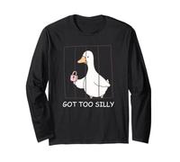 Got Too Silly Funny Goose Pun Humor Men Women Manga Larga