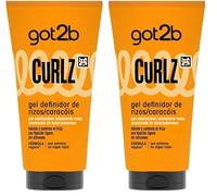 got2b Curlz Gel Definidor 150 ml - Definición e Hidratación para Cabello Rizado, Ondulado y Afro, Control del Frizz y Elasticidad, con Extracto de Alga Roja, Fórmula Vegana (Paquete de 2)