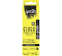 got2b Gel teñido para cejas y bordes 2 en 1, 16 ml, color marrón oscuro a negro, gel de cejas para un aspecto duradero, fórmula vegana, ingredientes derivados de forma natural