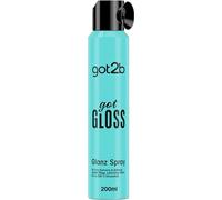 got2b gotGloss Brillo Spray (200 ml), spray de brillo para el cabello que proporciona hasta 48 horas de control de encrespamiento y brillo definitivo, protege el cabello de temperaturas de hasta 230 °
