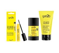 got2b Pack Fijación Total: Gel Fijador de Cejas y Bordes 16ml, Wax Stick Cera de Peinado en Barra 50g y Gomina Waterproof Glued Gel 150ml, para Looks Profesionales, Duraderos con Fijación Extrema