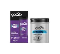 got2b Pack Volumen y Estilo: Polvo Texturizante Powderful 10g Cera Fijadora Beach Matt 100ml, Volumen en la Raíz con Efecto Mate, Fijación Media y Acabado Natural sin Residuos