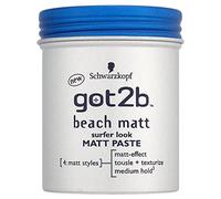 got2b Pasta de peinado de playa para aspecto surfista mate, cera para el pelo para hombres, para gatear, texturizar o domar sin pegar, sujeción media, (100 ml), 1 unidad
