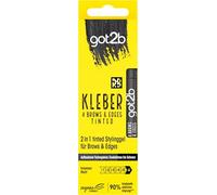 GOT2B Pegamento 4 Brows & Edges Tinted Dark Brown to Black (16 ml), Tinted 2 en 1 Gel para cejas y pelo Mascara con práctico cepillo de cejas para peinar y fijar el pelo del bebé, fórmula vegana