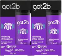 Got2b - Polvos volumen POWDER'ful - Polvos para levantar la raíz - Textura matificante - Lleva tu volumen a nuevas dimensiones, el paquete puede variar (Paquete de 2)