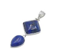 Gota de agua Forma cuadrada Colgante de piedra natural Cristal rosa Cuarzo Lapis Colgantes geométricos para collares Mujeres Hombres Joyería-Lapislázuli