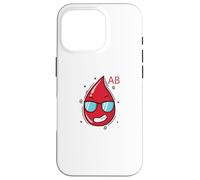 Gota de Sangre con Gafas de Sol Tipo de Sangre Carcasa para iPhone 16 Pro