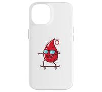 Gota de Sangre en monopatín Tipo de Sangre 0 Carcasa para iPhone 14