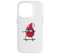 Gota de Sangre en monopatín Tipo de Sangre 0 Carcasa para iPhone 14 Pro